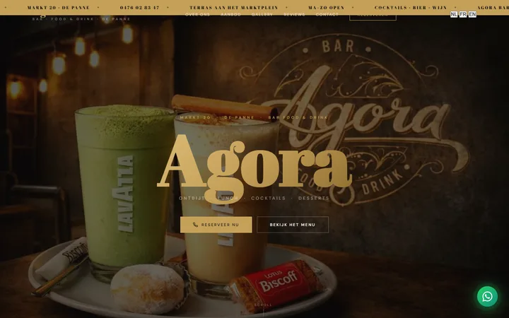 Restaurant Agora De Panne — website screenshot