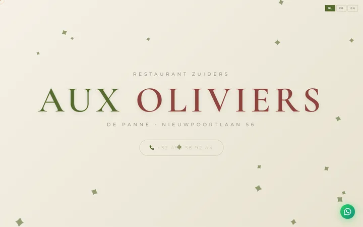 Aux Oliviers De Panne — website screenshot