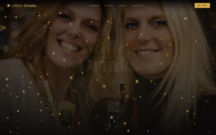 Glitter Drinks — website screenshot